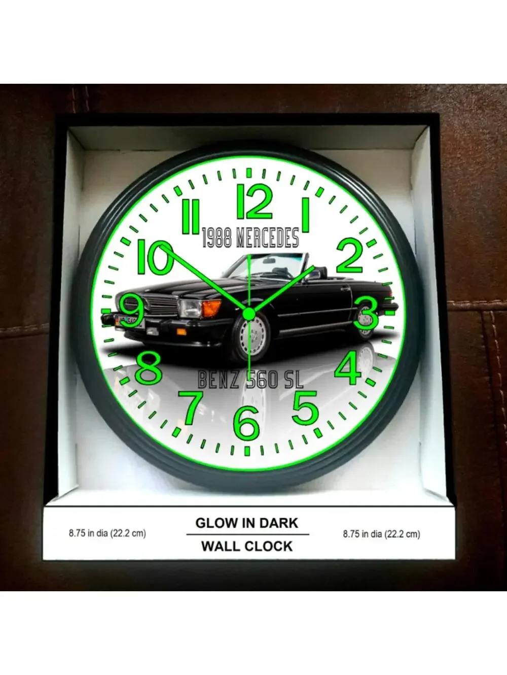1988 Mercedes Benz SL 560 Glow In The Dark Wall Clock New!